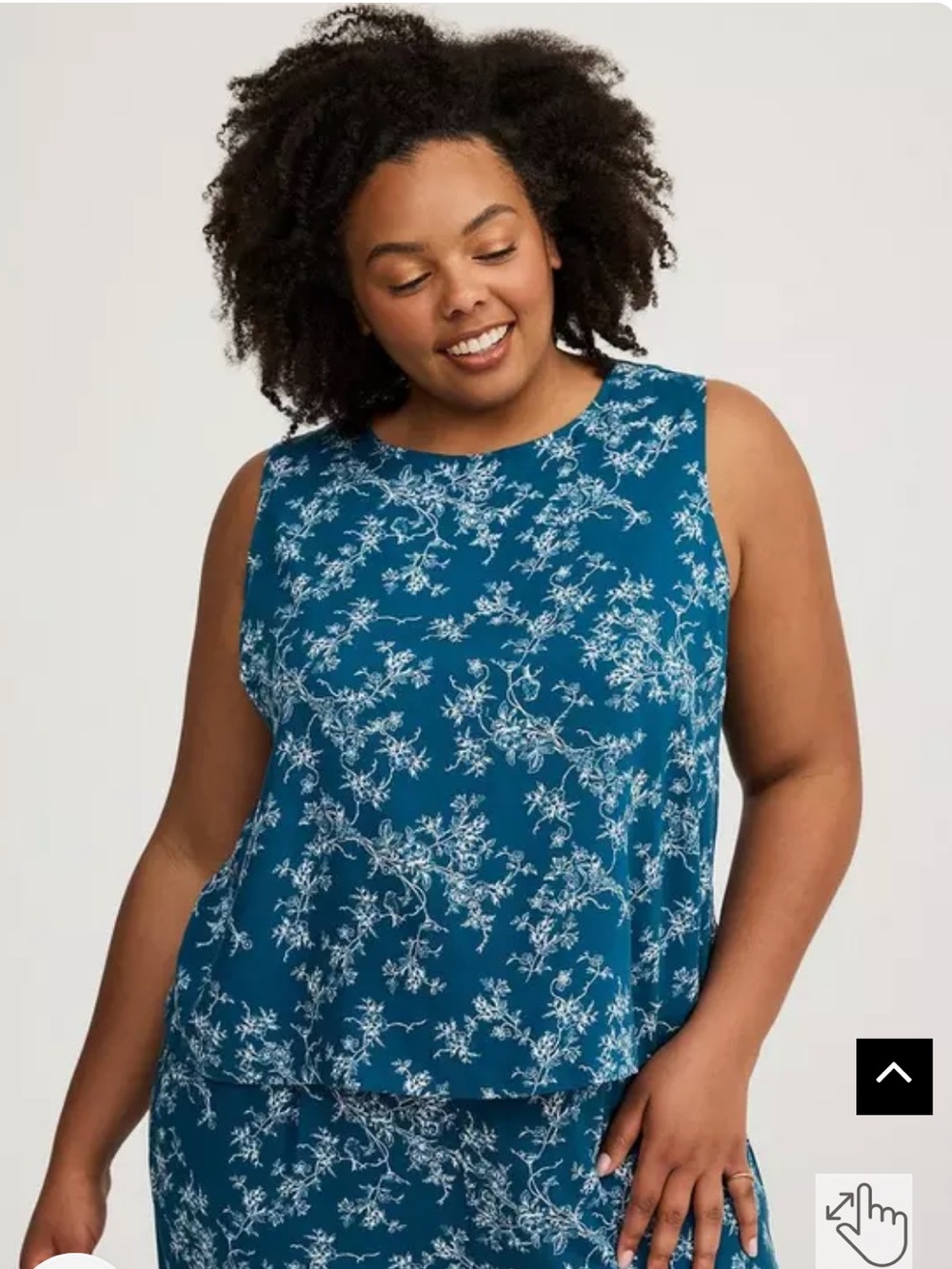 NWT Torrid Challis Shell Top Classic Toile Legion Blue size 4X